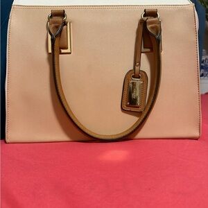 Aldo Two-Tone Tan and Cream Satchel